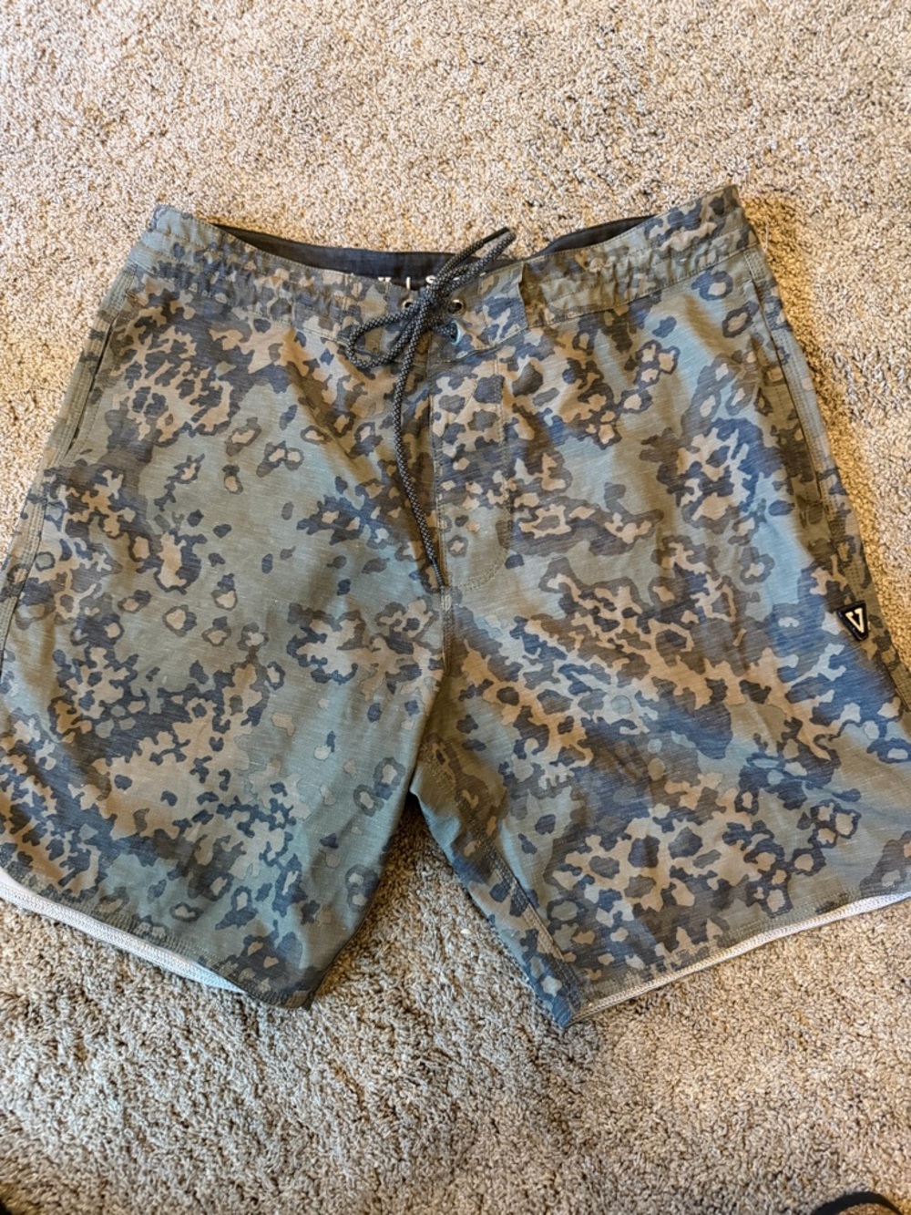 VISSLA Green Camo Men's Swim Board Shorts